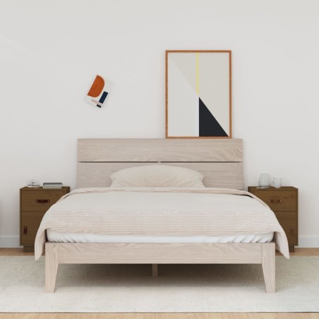 vidaXL Mesitas de noche 2 uds madera de pino marrón miel 40x34x55 cm