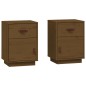 vidaXL Mesitas de noche 2 uds madera de pino marrón miel 40x34x55 cm vidaXL Mesitas de noche 2 uds madera de pino marrón miel 40x34x55 cm