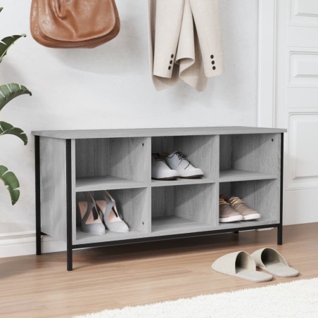 vidaXL Mueble zapatero madera contrachapada gris Sonoma 100x35x50 cm