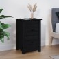 vidaXL Mesita de noche madera maciza de pino negro 40x35x61,5 cm vidaXL Mesita de noche madera maciza de pino negro 40x35x61,5 cm
