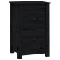 vidaXL Mesita de noche madera maciza de pino negro 40x35x61,5 cm vidaXL Mesita de noche madera maciza de pino negro 40x35x61,5 cm