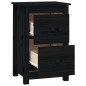 vidaXL Mesita de noche madera maciza de pino negro 40x35x61,5 cm vidaXL Mesita de noche madera maciza de pino negro 40x35x61,5 cm