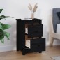 vidaXL Mesita de noche madera maciza de pino negro 40x35x61,5 cm vidaXL Mesita de noche madera maciza de pino negro 40x35x61,5 cm