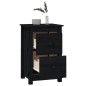 vidaXL Mesita de noche madera maciza de pino negro 40x35x61,5 cm vidaXL Mesita de noche madera maciza de pino negro 40x35x61,5 cm