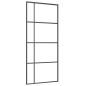 vidaXL Puerta corredera ESG vidrio y aluminio negra 90x205 cm vidaXL Puerta corredera ESG vidrio y aluminio negra 90x205 cm