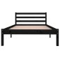 vidaXL Estructura cama madera maciza de pino negro 100x200 cm vidaXL Estructura cama madera maciza de pino negro 100x200 cm