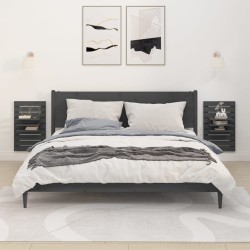 vidaXL Estantes mesitas de pared 2 uds madera maciza de pino gris