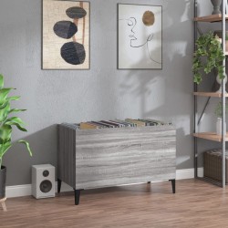 vidaXL Mueble discos madera contrachapada gris sonoma 74,5x38x48 cm