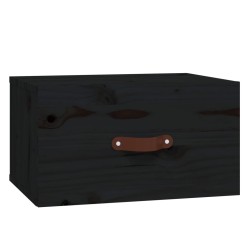 vidaXL Mesita de noche de pared negro 40x29,5x22 cm