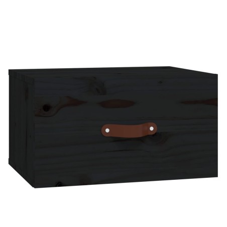 vidaXL Mesita de noche de pared negro 40x29,5x22 cm