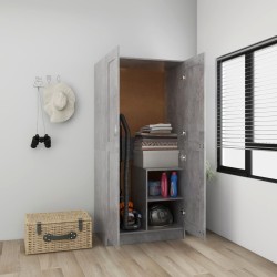 vidaXL Armario de madera contrachapada gris hormigón 82,5x51,5x180 cm