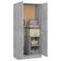 vidaXL Armario de madera contrachapada gris hormigón 82,5x51,5x180 cm vidaXL Armario de madera contrachapada gris hormigón 82,5x51,5x180 cm