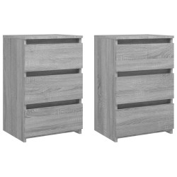 vidaXL Mesitas de noche 2 uds contrachapado gris Sonoma 40x35x62,5 cm
