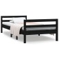 vidaXL Estructura de cama madera maciza de pino negro 90x200 cm vidaXL Estructura de cama madera maciza de pino negro 90x200 cm