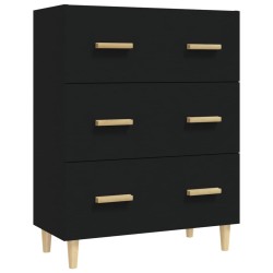 vidaXL Aparador de madera contrachapada negro 70x34x90 cm