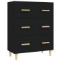 vidaXL Aparador de madera contrachapada negro 70x34x90 cm