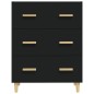 vidaXL Aparador de madera contrachapada negro 70x34x90 cm