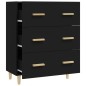 vidaXL Aparador de madera contrachapada negro 70x34x90 cm
