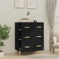 vidaXL Aparador de madera contrachapada negro 70x34x90 cm