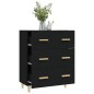 vidaXL Aparador de madera contrachapada negro 70x34x90 cm