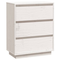 vidaXL Aparador de madera maciza de pino blanco 60x34x75 cm