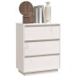 vidaXL Aparador de madera maciza de pino blanco 60x34x75 cm vidaXL Aparador de madera maciza de pino blanco 60x34x75 cm