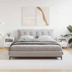 vidaXL Mesita noche 2 uds madera ingeniería blanco brillo 40x35x47,5cm