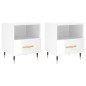 vidaXL Mesita noche 2 uds madera ingeniería blanco brillo 40x35x47,5cm vidaXL Mesita noche 2 uds madera ingeniería blanco brillo 40x35x47,5cm
