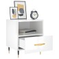 vidaXL Mesita noche 2 uds madera ingeniería blanco brillo 40x35x47,5cm vidaXL Mesita noche 2 uds madera ingeniería blanco brillo 40x35x47,5cm
