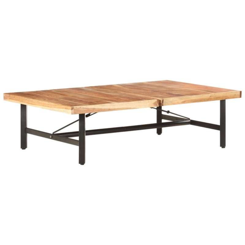 vidaXL Mesa de centro de madera maciza de acacia 142x90x42 cm vidaXL Mesa de centro de madera maciza de acacia 142x90x42 cm