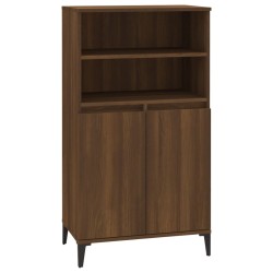 vidaXL Aparador alto madera contrachapada marrón roble 60x36x110 cm