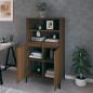 vidaXL Aparador alto madera contrachapada marrón roble 60x36x110 cm