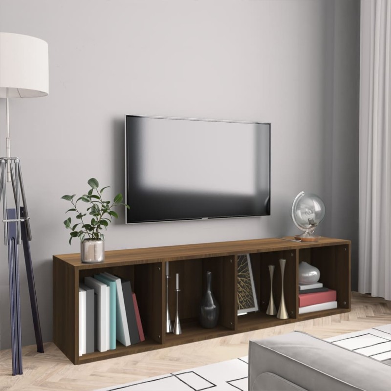 vidaXL Estantería/mueble de TV madera roble marrón 143x30x36 cm vidaXL Estantería/mueble de TV madera roble marrón 143x30x36 cm