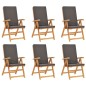 vidaXL Set de comedor para jardín 7 piezas teca maciza y cojines gris vidaXL Set de comedor para jardín 7 piezas teca maciza y cojines gris