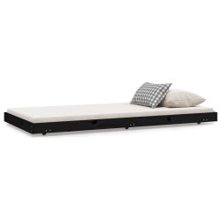 vidaXL Estructura de cama madera maciza de pino negro 90x190 cm