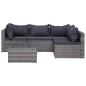 vidaXL Set de sofás de jardín 7 piezas y cojines ratán sintético gris