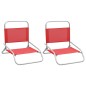 vidaXL Sillas de playa plegables 2 unidades tela rojo vidaXL Sillas de playa plegables 2 unidades tela rojo