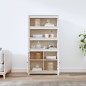 vidaXL Aparador alto madera maciza de pino blanco 80x35x154 cm