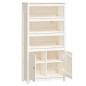 vidaXL Aparador alto madera maciza de pino blanco 80x35x154 cm