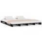 vidaXL Cama de palets madera maciza pino negra King Size 150x200 cm