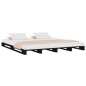 vidaXL Cama de palets madera maciza pino negra King Size 150x200 cm