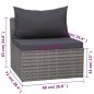 vidaXL Set de sofás de jardín 7 piezas y cojines ratán sintético gris