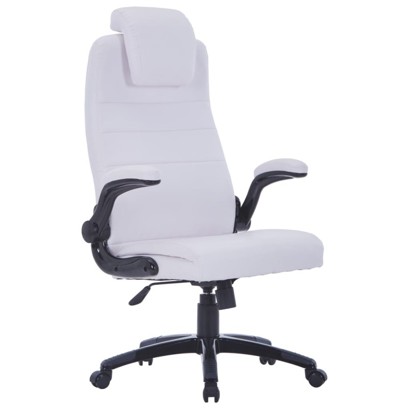 vidaXL Silla giratoria ajustable de cuero artificial  