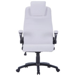 vidaXL Silla giratoria ajustable de cuero artificial  