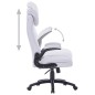 vidaXL Silla giratoria ajustable de cuero artificial  