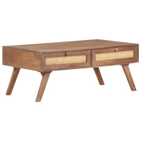 vidaXL Mesa de centro de madera maciza de mango 100x60x40 cm