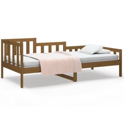 vidaXL Sofá cama de madera maciza de pino marrón miel 90x190 cm