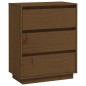 vidaXL Aparador de madera maciza de pino marrón miel 60x34x75 cm vidaXL Aparador de madera maciza de pino marrón miel 60x34x75 cm