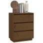 vidaXL Aparador de madera maciza de pino marrón miel 60x34x75 cm vidaXL Aparador de madera maciza de pino marrón miel 60x34x75 cm