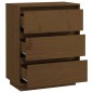 vidaXL Aparador de madera maciza de pino marrón miel 60x34x75 cm vidaXL Aparador de madera maciza de pino marrón miel 60x34x75 cm